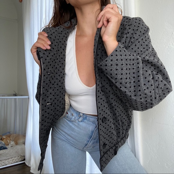 Marc Jacobs Polka Dot Wool Coat - Picture 2 of 12